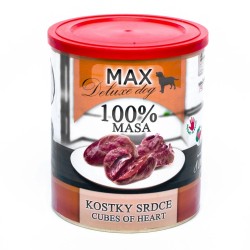 MAX Deluxe Dog kubeliai širdelė konservas 800 g MAX Deluxe Dog kubeliai širdelė konservas 800 g