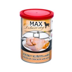 MAX Deluxe Dog vištienos gabalėliai su morkomis skardine 400 g MAX Deluxe Dog vištienos gabalėliai su morkomis skardine 400 g