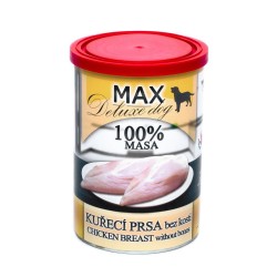 MAX Deluxe Dog vištiena krūtinėlė be kaulų konservas 400 g MAX Deluxe Dog vištiena krūtinėlė be kaulų konservas 400 g