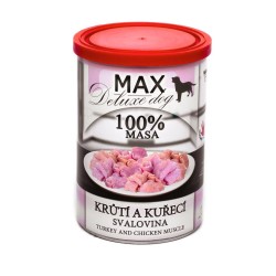MAX Deluxe Dog su kalakutiena ir vištiena raumenys konservas 400 g MAX Deluxe Dog su kalakutiena ir vištiena raumenys konservas 400 g