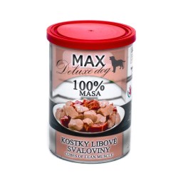 MAX Deluxe Dog kubeliai liesi raumenys konservas 400 g MAX Deluxe Dog kubeliai liesi raumenys konservas 400 g
