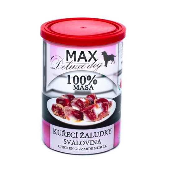 MAX Deluxe Dog vištiena skrandžiai - raumenys konservas 400 g