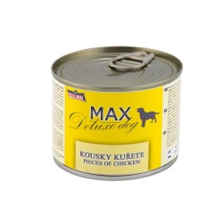 MAX Deluxe Dog gabaliukai vištiena konservas 200 g MAX Deluxe Dog gabaliukai vištiena konservas 200 g