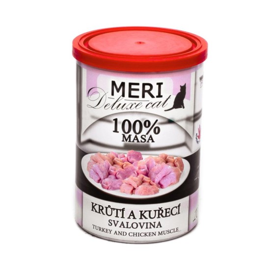 MERI Deluxe cat su kalakutiena ir vištiena raumenys konservas 400 g