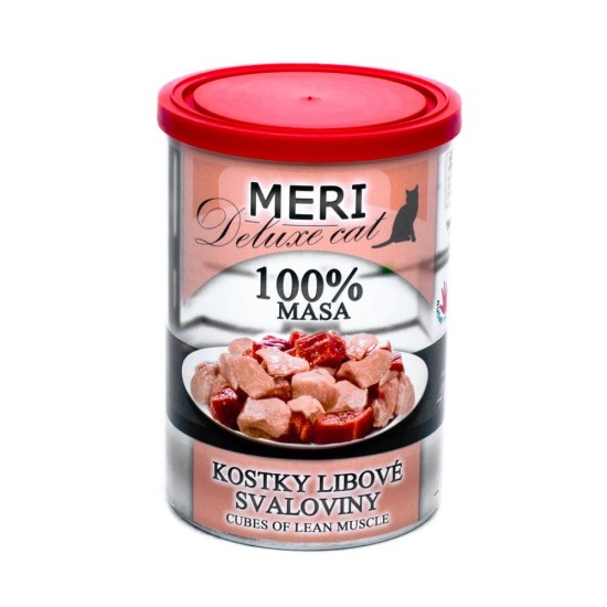 MERI Deluxe Cat kubeliai liesi raumenys konservas 400 g
