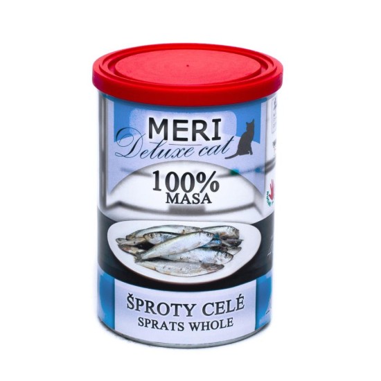 MERI Deluxe Cat šprotai visas konservuotas 400 g MERI Deluxe Cat šprotai visas konservuotas 400 g