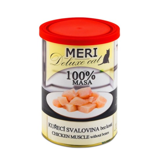 MERI Deluxe cat vištiena raumenys be kaulų konservai 400 g MERI Deluxe cat vištiena raumenys be kaulų konservai 400 g