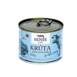 FALCO SENSE cat su kalakutiena ir su jautiena raumenų konservas 200 g FALCO SENSE cat su kalakutiena ir su jautiena raumenų konservas 200 g