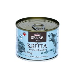 FALCO SENSE DOG su kalakutiena ir su jautiena gabalėliai raumenys skardine 200 g FALCO SENSE DOG su kalakutiena ir su jautiena gabalėliai raumenys skardine 200 g