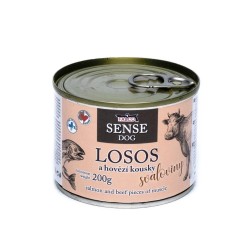 FALCO SENSE DOG lašiša ir su jautiena gabalėliai raumenys skardine 200 g FALCO SENSE DOG lašiša ir su jautiena gabalėliai raumenys skardine 200 g