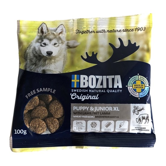 Mėginukas Bozita Dog Puppy & Junior XL jauniems didelių veislių šunims, 100 g
