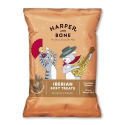 Harper and Bone Cat & Dog Iberian minkšti skanėstai vištiena ir su kalakutiena 90 g Harper and Bone Cat & Dog Iberian minkšti skanėstai vištiena ir su kalakutiena 90 g