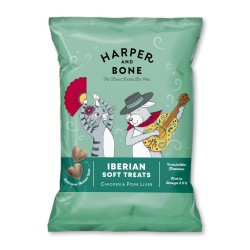 Harper and Bone Cat & Dog Iberian minkšti skanėstai vištiena ir kiauliena 90 g Harper and Bone Cat & Dog Iberian minkšti skanėstai vištiena ir kiauliena 90 g