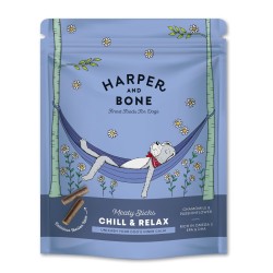 Skanėstai šunims Harper and Bone Dog meat sticks soothing su kumpiu ir kalakutiena, 75 g