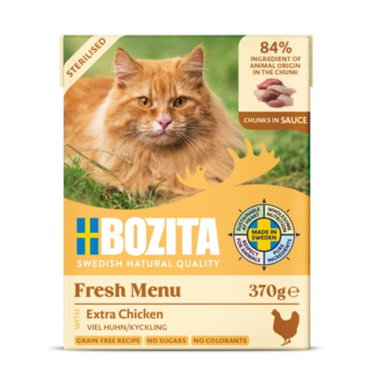 Konservai katėms Bozita Cat Sterilised su vištiena, 370 g