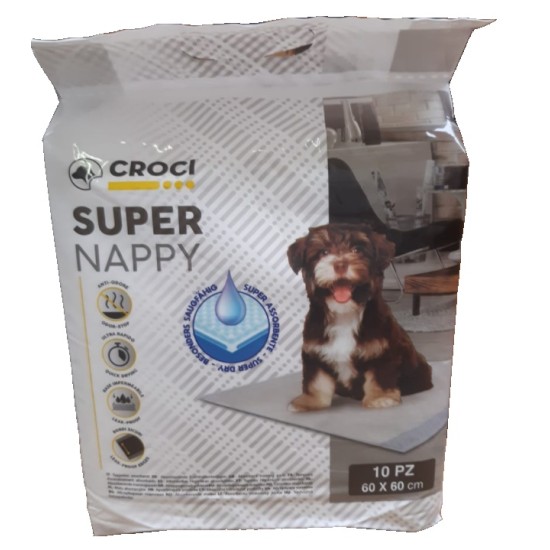 Vienkartinės palutės Super Nappy 60 x 60 cm (10 vnt.)