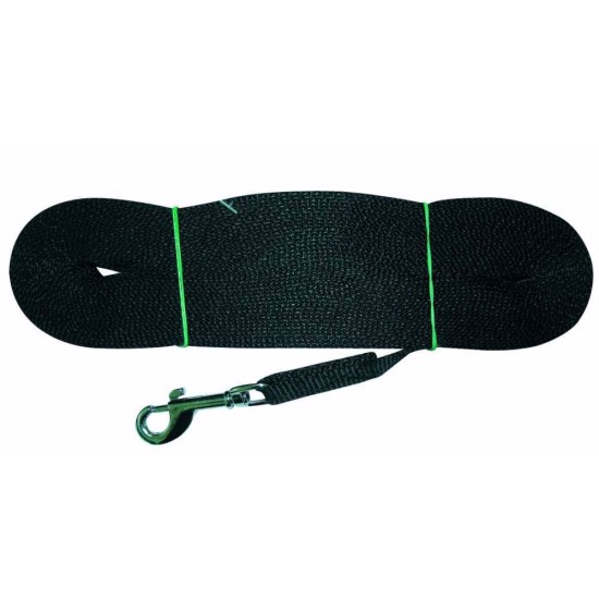 Bėgimo pavadėlis juodas plotis 20 mm ilgis 6 m