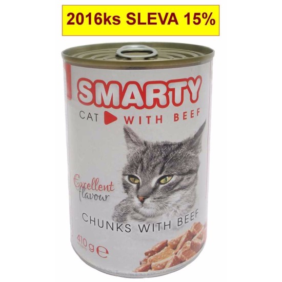 SMARTY Cat Jautienos gabalėliai konservas 410 g SMARTY Cat Jautienos gabalėliai konservas 410 g