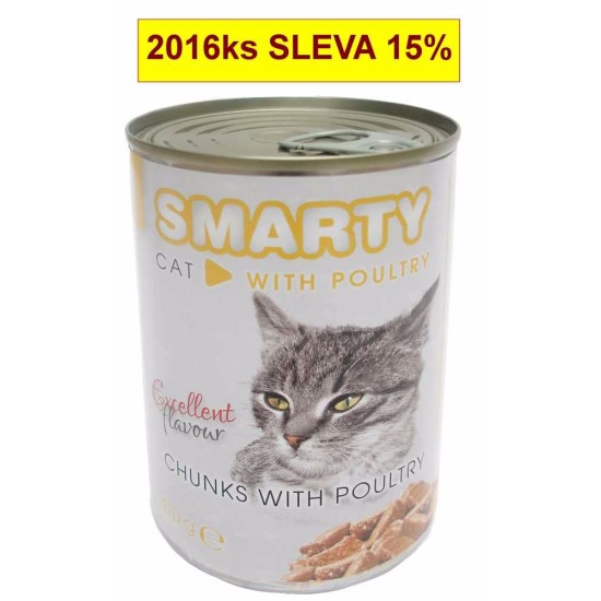 SMARTY Cat Paukštiena gabalėliai konservas 410 g SMARTY Cat Paukštiena gabalėliai konservas 410 g