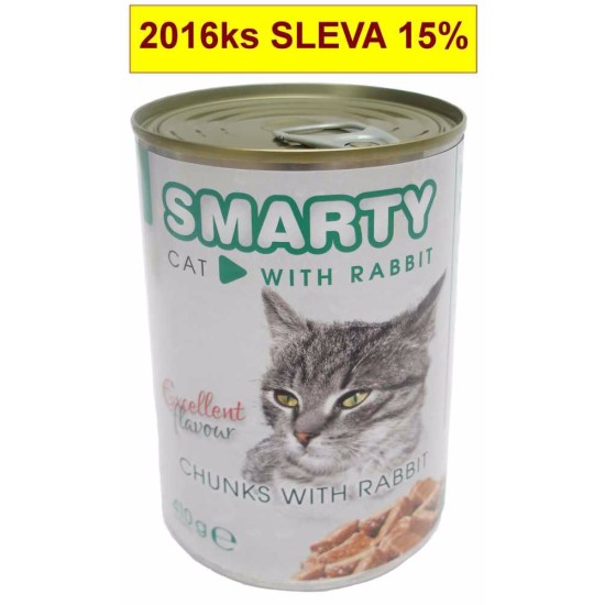 SMARTY Cat Triušis gabaliukai konservas 410 g SMARTY Cat Triušis gabaliukai konservas 410 g