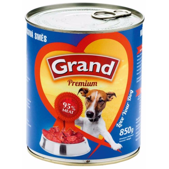 Grand Premium šuo mėsa mišinys konservas 850 g