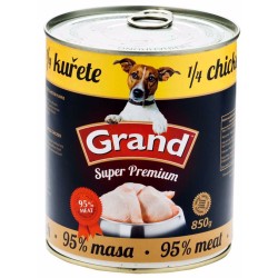 GRAND Superpremium šuo vištiena su 1/4 vištienos skardine 850 g