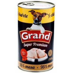 GRAND Superpremium šuo vištiena su 1/2 vištiena skardine 1300 g GRAND Superpremium šuo vištiena su 1/2 vištiena skardine 1300 g