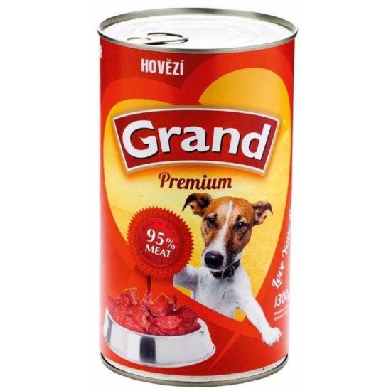 Grand Premium Dog jautienos konservas 1300 g
