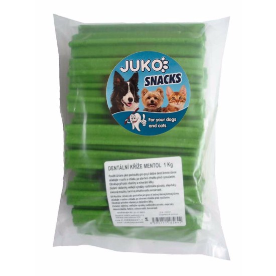 Dental cross mentolis JUKO Užkandžiai 1 kg (apie  44 vnt)