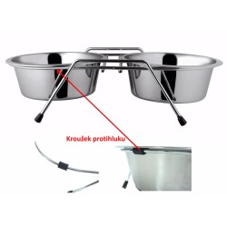 Dvigubas dubuo iš nerūdijančio plieno su stovas 2 x 0,75 l