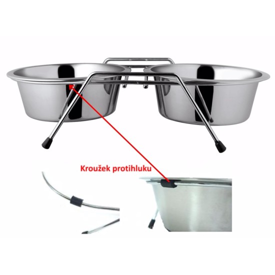 Dvigubas dubuo iš nerūdijančio plieno su stovas 2 x 0,75 l