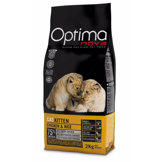 Sausas jaunų kačių maistas OPTIMAnova Cat Kitten su vištiena, 2 kg Sausas jaunų kačių maistas OPTIMAnova Cat Kitten su vištiena, 2 kg