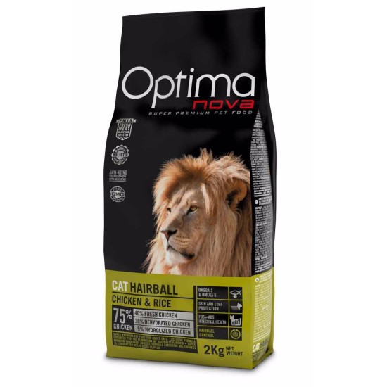 Sausas kačių maistas OPTIMAnova Cat Hairball su vištiena, 2 kg Sausas kačių maistas OPTIMAnova Cat Hairball su vištiena, 2 kg