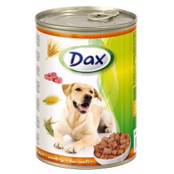 Dax dog gabaliukai paukštiena konservas 415 g Dax dog gabaliukai paukštiena konservas 415 g