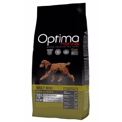 Sausas šunų maistas OPTIMAnova Dog Adult Mini Digestive Rabbit & Potato GF su triušiena ir bulvėmis, 2 kg