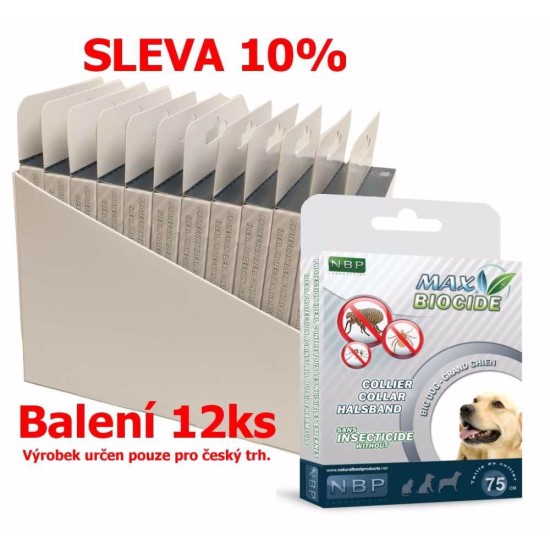 Max Biocidas Antkaklis Šuniui atbaidantis antkaklis, šuo 75 cm (12 vnt) NUOLAIDA 10 % !CZ!