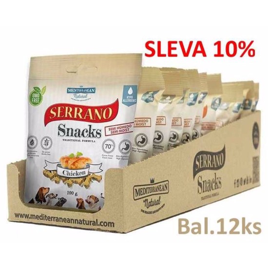 Serrano Užkandis Šuo Vištiena 100 g (12 vnt.) NUOLAIDA 10 %