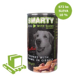SMARTY Dog Elniena gabalėliai, skardinė 1240 g (padėklas 672 vnt) NUOLAIDA 10 %