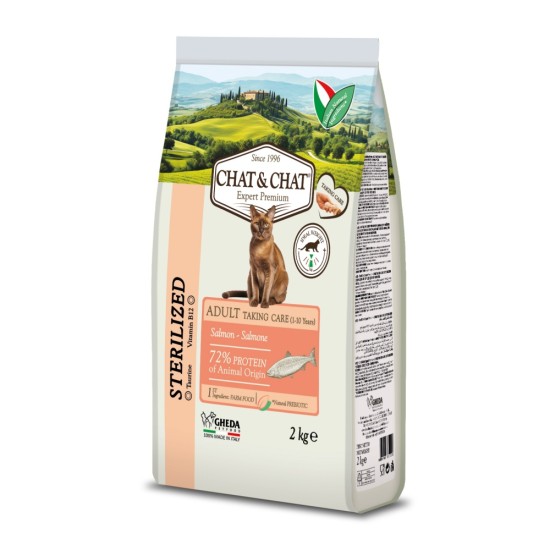 Chat & Chat Expert Suaugusiųjų Sterilizuota su lašiša 2 kg