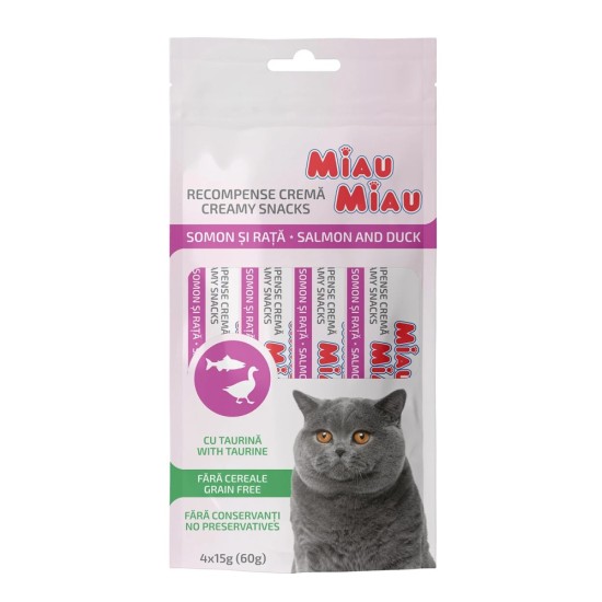 MAIAU MAIAU Kreminiai užkandžiai katė lašiša A antis 15 g (4 pakuotė) MAIAU MAIAU Kreminiai užkandžiai katė lašiša A antis 15 g (4 pakuotė)