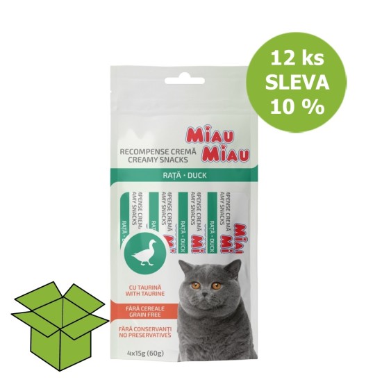 MAIAU Miau kreminiai užkandžiai katė antis 15 g 4 pakuotė (12 vnt) nuolaida 10 % MAIAU Miau kreminiai užkandžiai katė antis 15 g 4 pakuotė (12 vnt) nuolaida 10 %