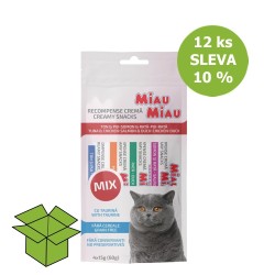 MAIAU Miau kreminiai užkandžiai katė mišinys 15 g 4 pakuotė (12 vnt) nuolaida 10 %