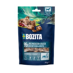 Bozita šuo užkandžiai mėsa įkandimai šiaurės elniai ir antis gf 70 g Bozita šuo užkandžiai mėsa įkandimai šiaurės elniai ir antis gf 70 g