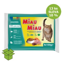 Miau Miau CAT MIX kalakutai A SALMONAS, KIKTAS 100 G 4 pakuotė (13 PCS) nuolaida 10 %