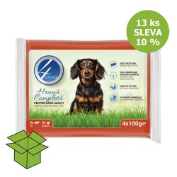 4Dog Mix vištiena A jautiena, kišenė 100 g 4 pakuotė (13 vnt) nuolaida 10 %