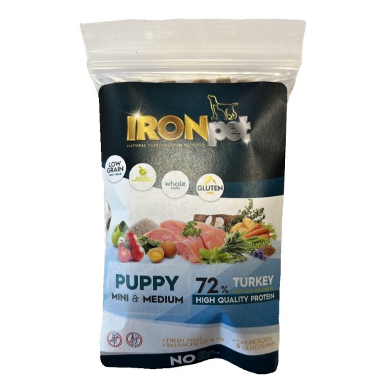 Mėginys „Ironpet“ šuo šuniukas mini       vidutinio kalakutiena (kalakutiena) 70 g