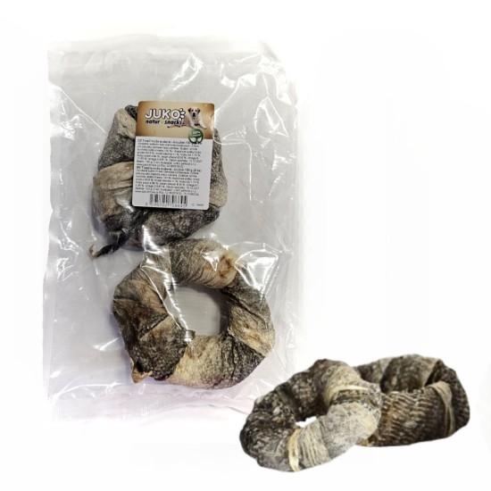 Menkė oda džiovinta žiedas JUKO 100 g (4 vnt.) Menkė oda džiovinta žiedas JUKO 100 g (4 vnt.)