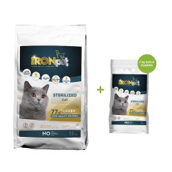 IRONpet Cat Sterilized Turkey (Krůta) 12 kg + 2 kg balení ZDARMA