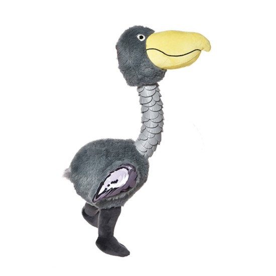 Hračka pštros plyš s odolným krkem pískací