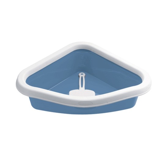 WC rohové s lopatkou, modrá